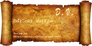 Décsi Vulfia névjegykártya
